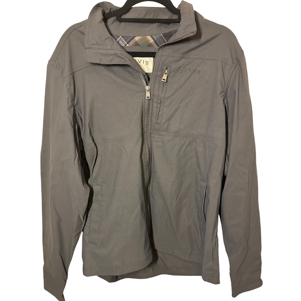 Orvis Classic Collection Mens Gray Full Zip Harrington Jacket Size Medium M